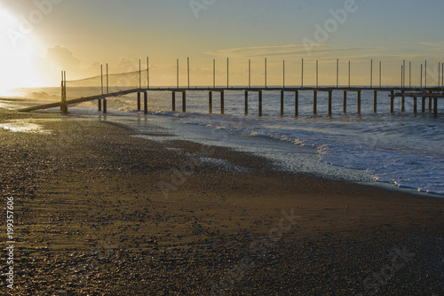 sunrise on the winter sea