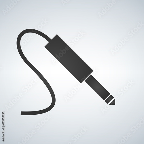 Black audio jack cable icon...