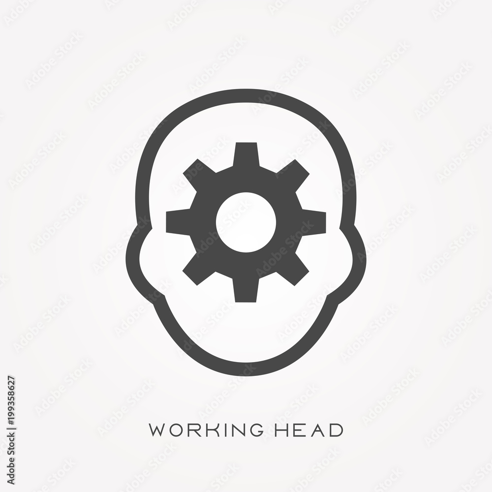 Silhouette icon working head Silhouette icon working head