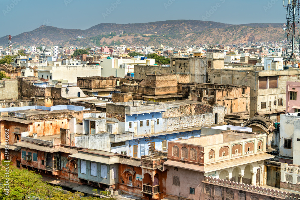 Cityscape of the old town of Jaipur, India