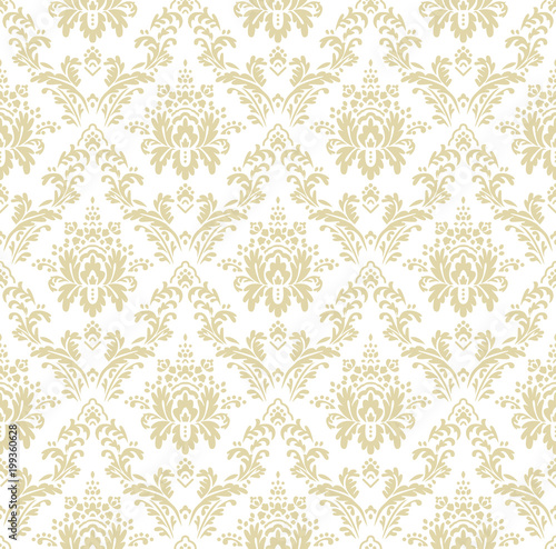 Vector beautiful damask pattern. Royal pattern with floral ornament. Seamless wallpaper with a damask pattern. Vector illustration.