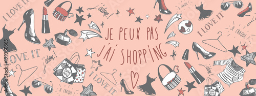 French Shopping background