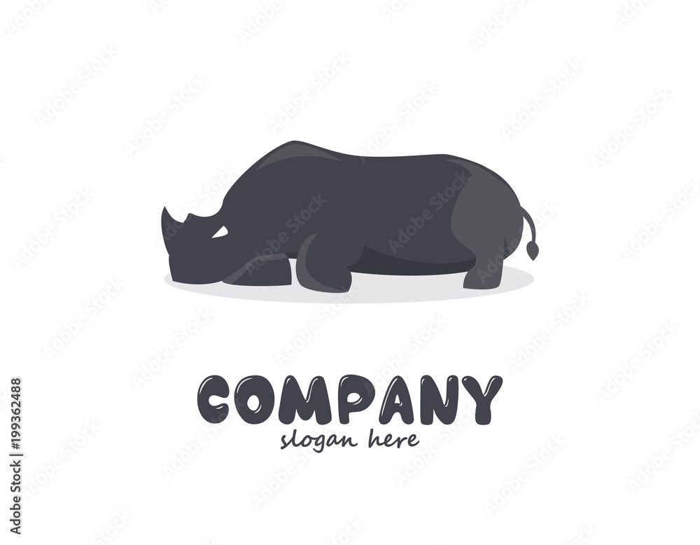 Obraz premium Rhino resting logo
