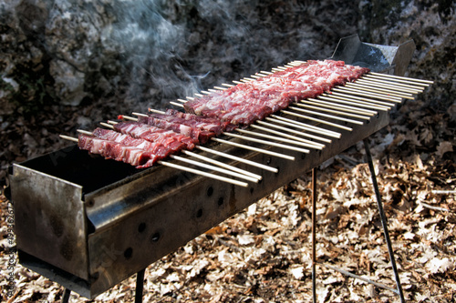 Arrosticini on the grill