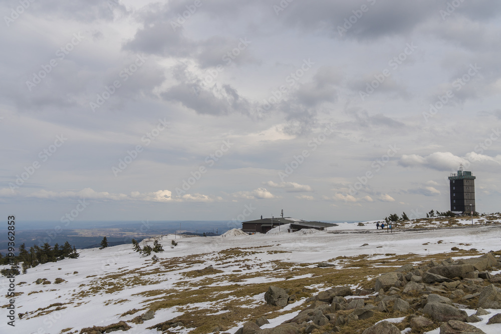 Fototapeta The beautiful view from the Brocken into the Harz mountains and region / Saxony-Anhalt Germany