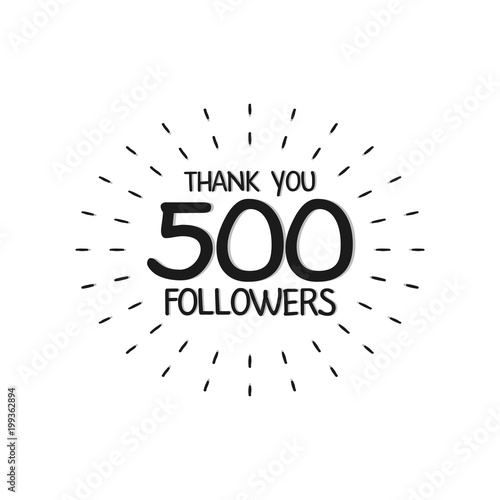 Thank you letters for follower vector illustration