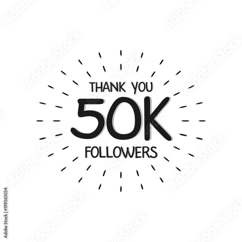 Thank you letters for follower vector illustration