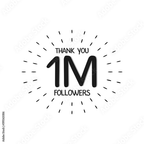 Thank you letters for follower vector illustration