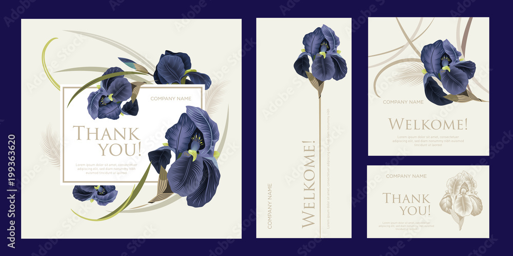 Φωτογραφία A set of luxury cards with the words of gratitude