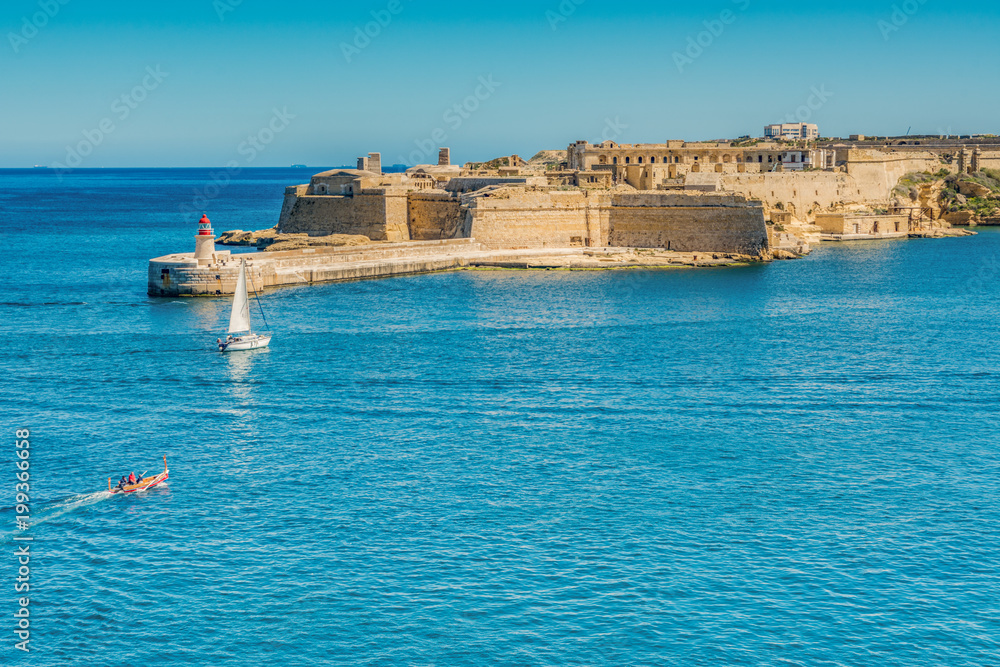 Il forte bastionato di Sant'Angelo nella città di Birgu, isola di Malta