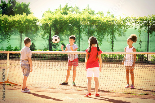 Cute children playing on sp...