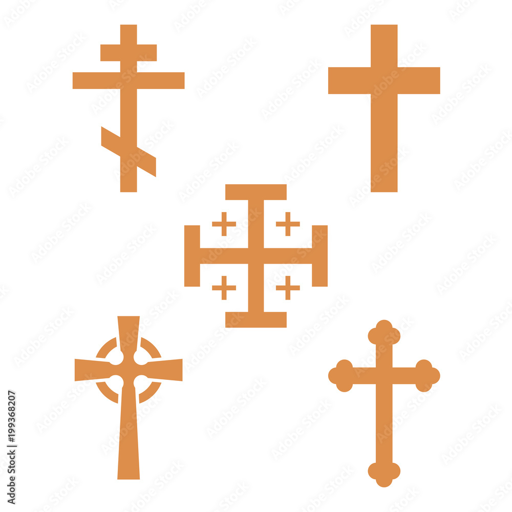 Christianity church cross religion vector religionism flat illustration of traditional holy sign silhouette praying religionary christian faith religionist priest church culture symbol.
