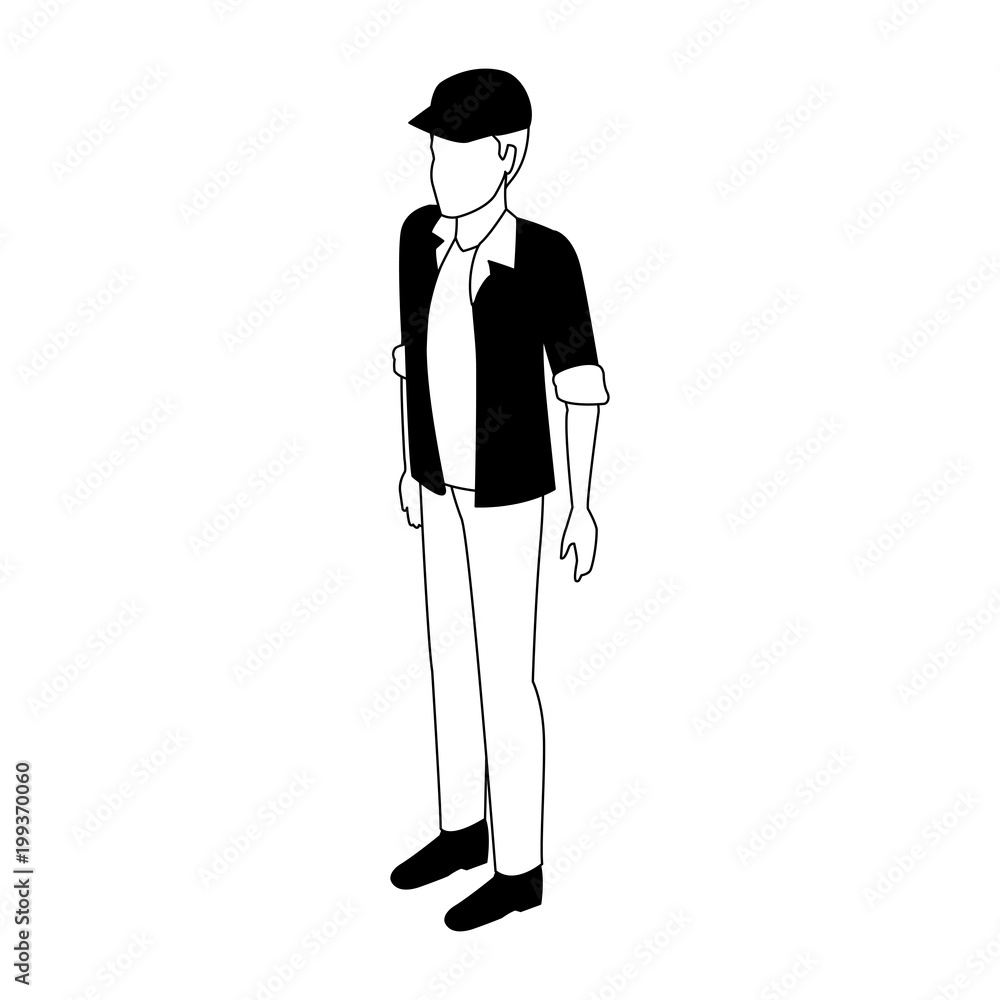 Isometric young man vector illustration graphic design Isometric young man vector illustration graphic design
