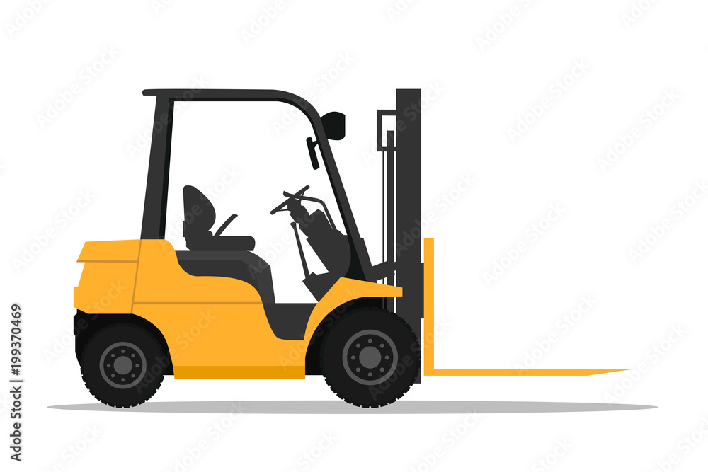 Stock forklift with fork extensions