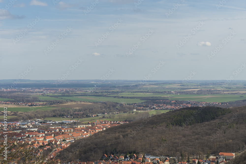 View of the Bodetal and the City of Thale from the Rosstrappe / Harz mountains ( Germany ) 