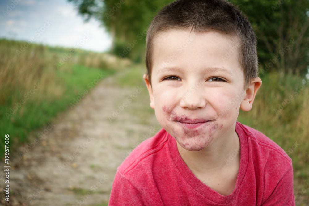 Boy with messy mouth Boy with messy mouth