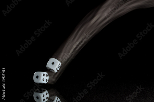 Fotografie Coming Up Snake Eyes on a Roll of the Dice