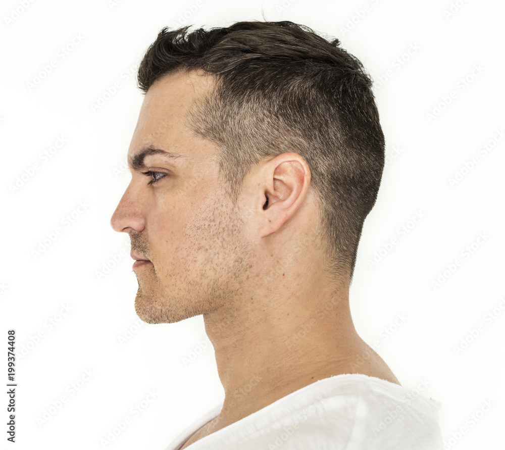 Obraz premium Side portrait of white man