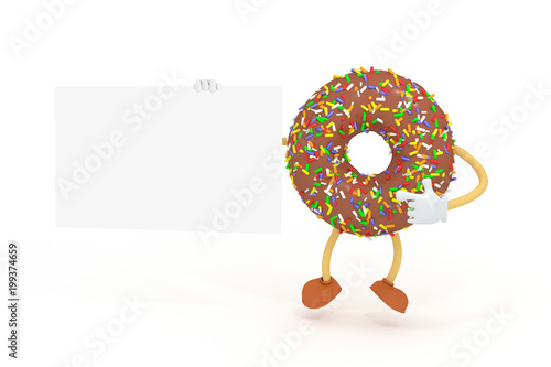 donut chocolate cartoon character