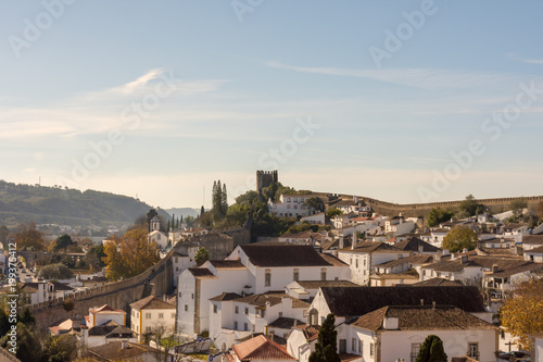 Obidos, Portugal. December 2, 2017. Urban scene of the small town of Obidos, in the interior of Portugal.