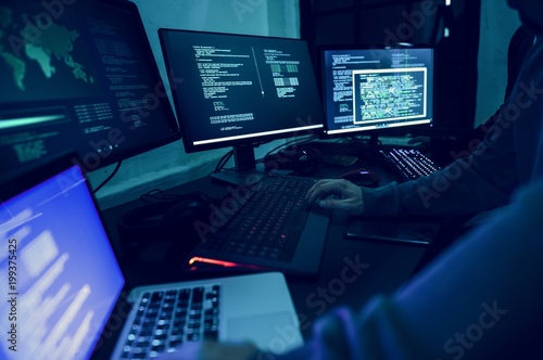 Fotografija Diverse computer hacking shoot