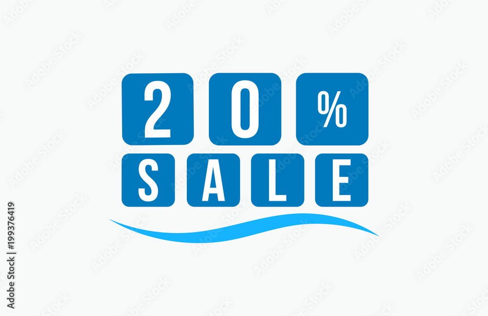 20 Percent SALE Discount Price Offer Sign 20 Percent SALE Discount Price Offer Sign
