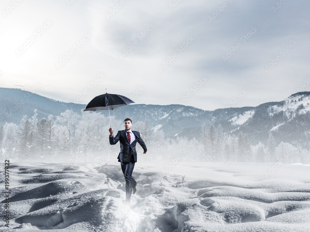 Fototapeta premium Nothing is gonna stop him. Mixed media