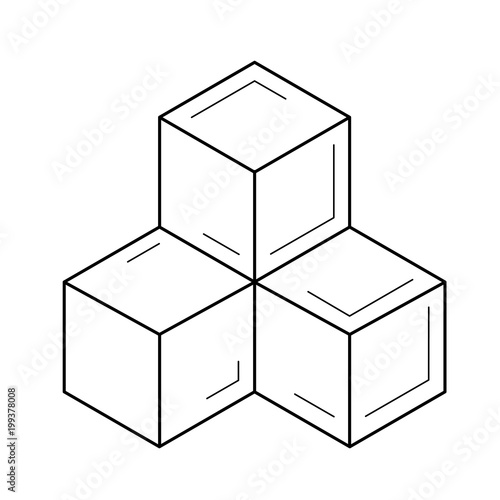 Module vector line icon isolated on white background. System building line icon for infographic, website or app. Data architecture illustration.