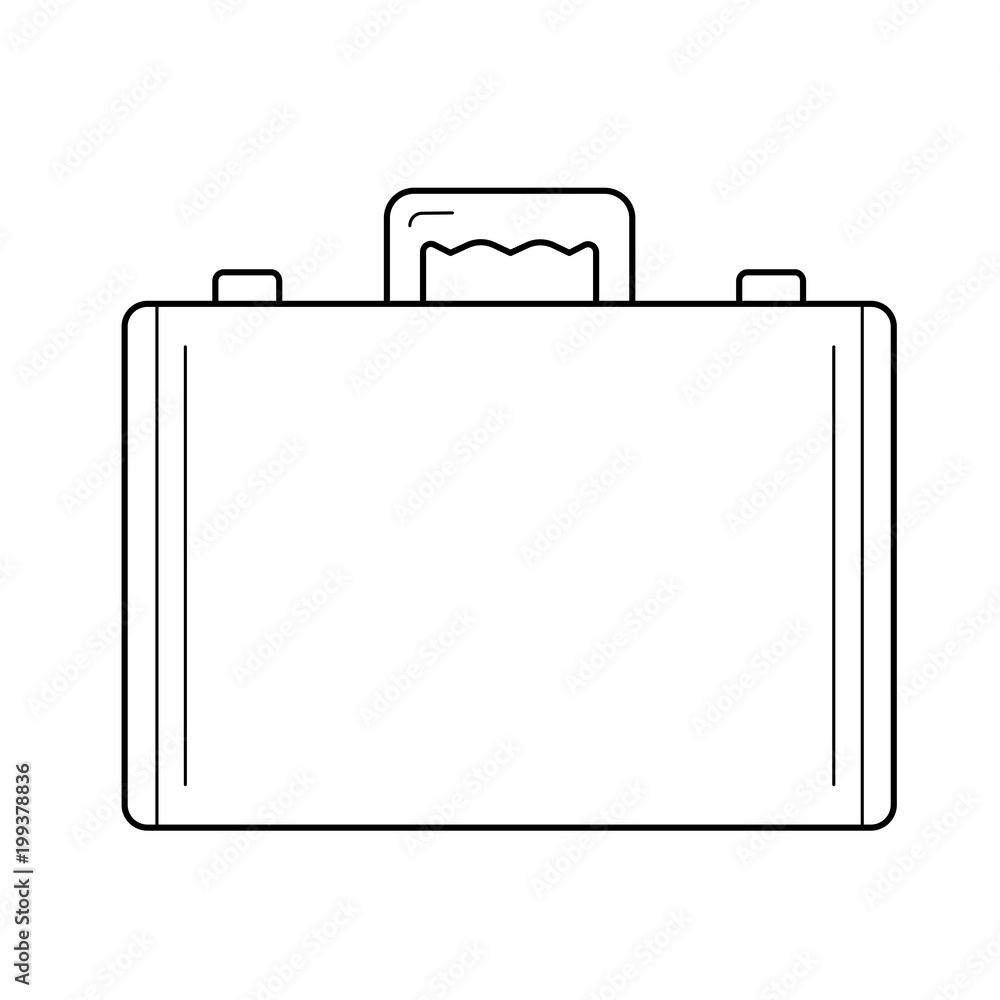 Briefcase vector line icon isolated on white background. Briefcase line icon for infographic, website or app.