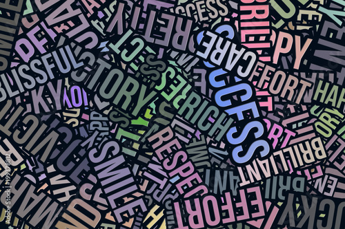 Texture background words cloud. Abstract business, good for design. Wallpaper, motivation, typography & concept.