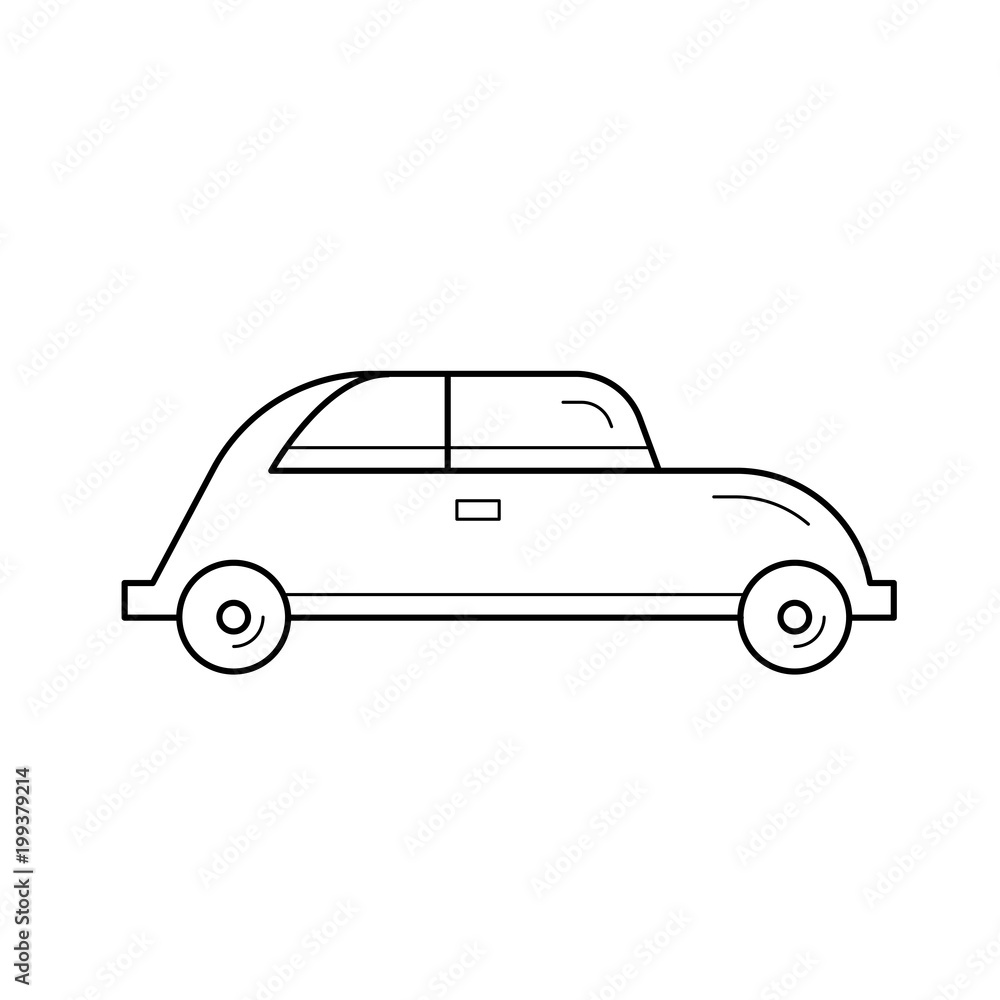 Hatchback car vector line icon isolated on white background. Hatchback car line icon for infographic, website or app. Icon designed on a grid system.
