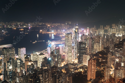 cityscape of  hong kong night © jimmyan8511