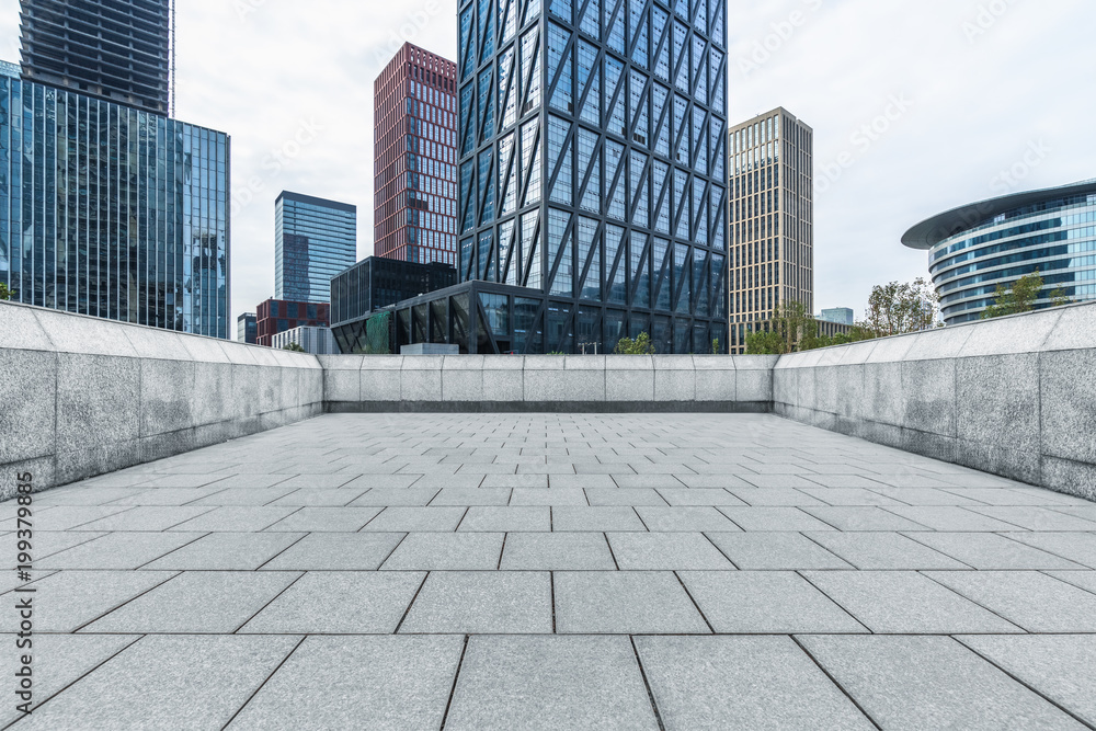 Fototapeta premium modern buildings and empty pavement in china.