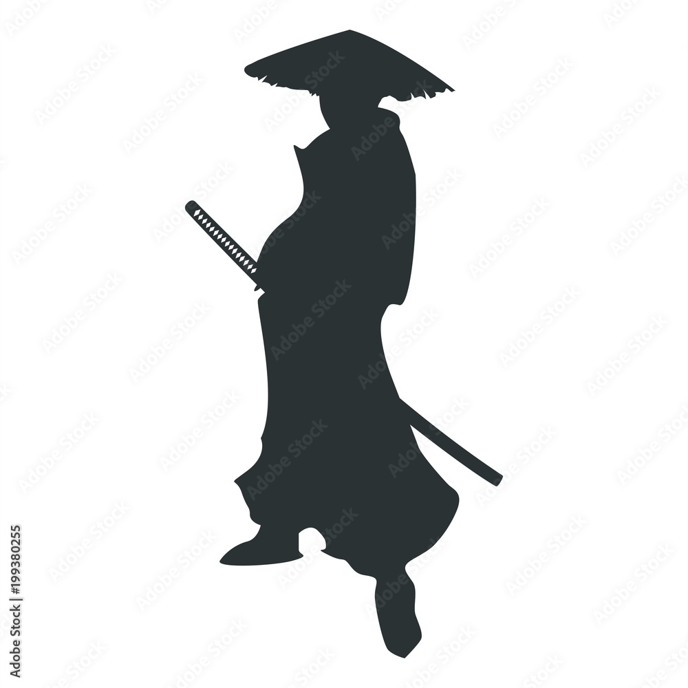 Samurai Silhouette Warrior Sword Ninja Japanese Katana Stock Illustration Adobe Stock