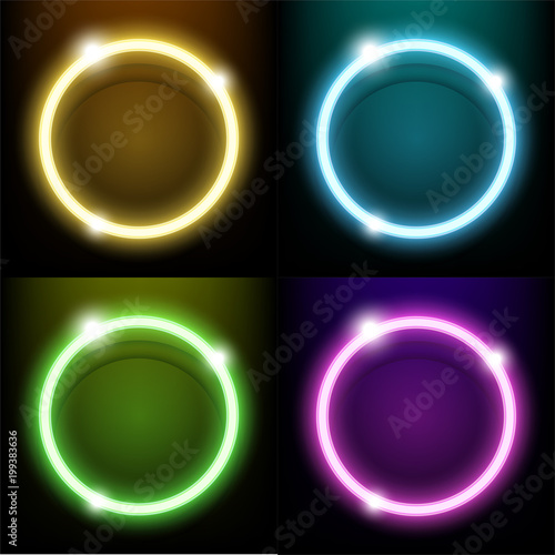Colorful Neon Light Circle Ring