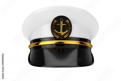 Naval Officer, Admiral, Navy Ship Captain Hat. 3d Rendering photo