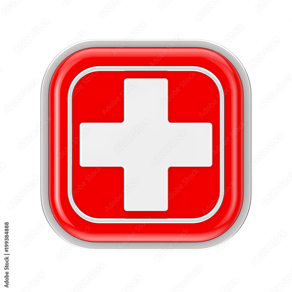 First Aid Medical Button Icon. 3d Rendering First Aid Medical Button Icon. 3d Rendering
