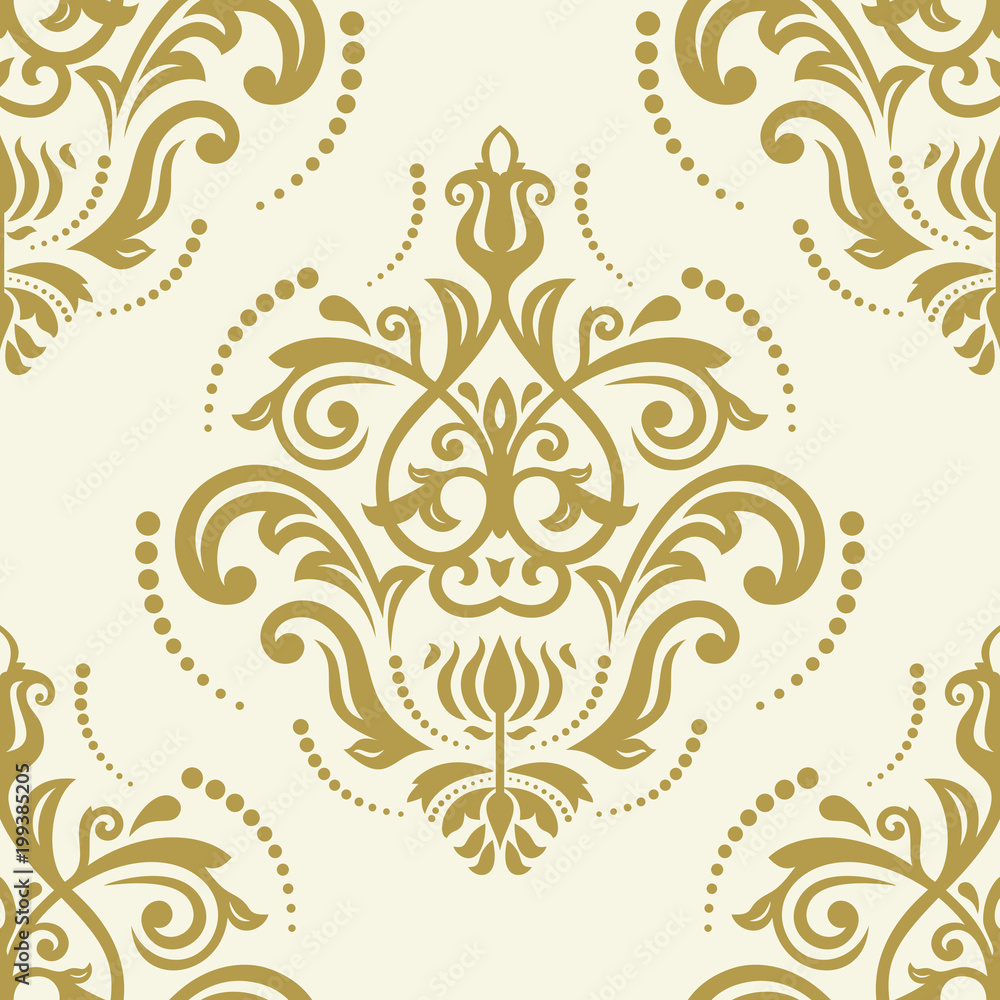 Orient vector classic pattern. Seamless abstract background with vintage elements. Orient golden background. Ornament for wallpaper and packaging