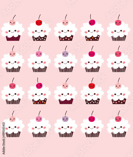 stock cute pink cake pattern