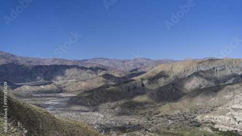 landscape of mountain range from hillside