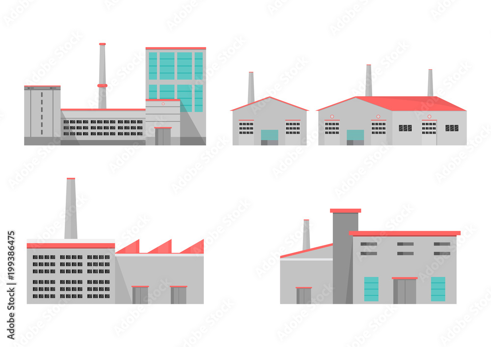 Industrial factory in a flat style.Vector and illustration of manufacturing building Industrial factory in a flat style.Vector and illustration of manufacturing building
