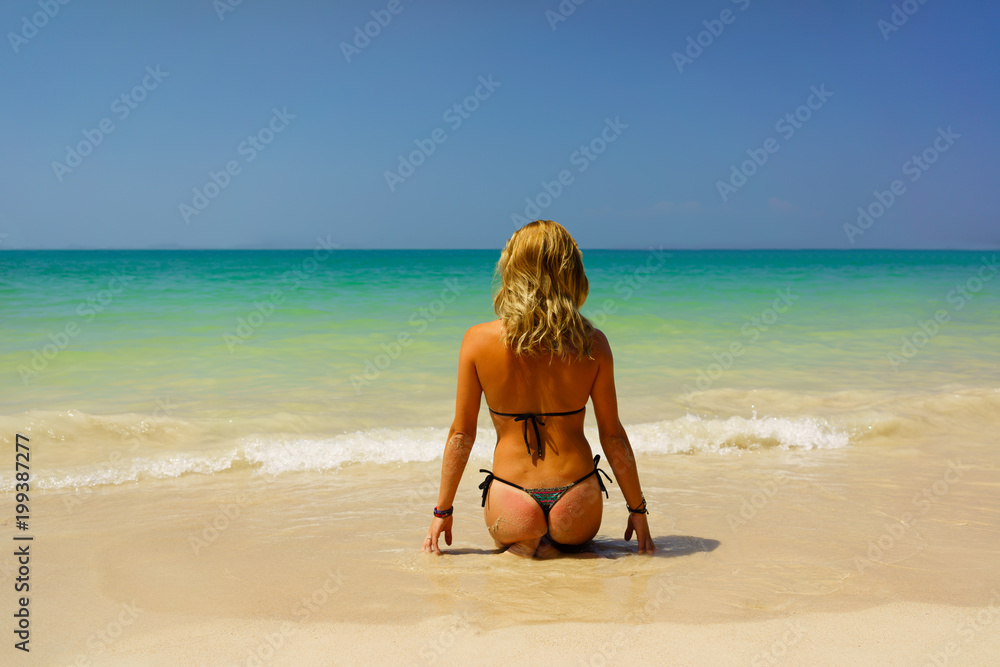 woman at the  tropical beach