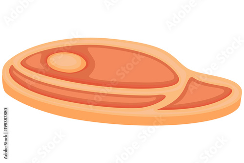 Colorful cartoon bbq steak meat
