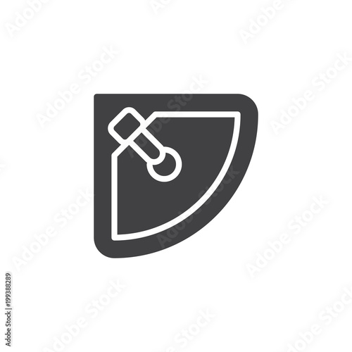 Corner sink top view vector icon. filled flat sign for mobile concept and web design. Bathroom furniture simple solid icon. Symbol, logo illustration. Pixel perfect vector graphics