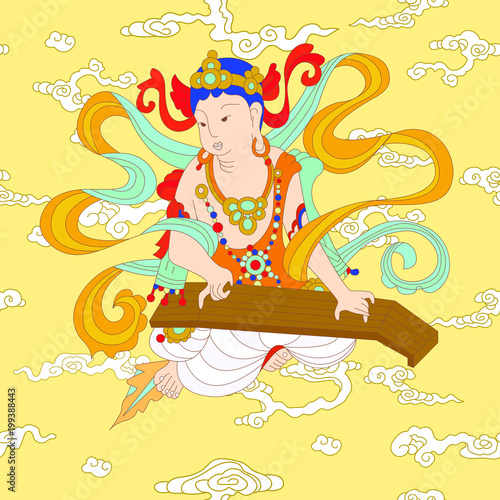 seamless background for bodhisattva. bodhisattva is one of the representative people in buddhism