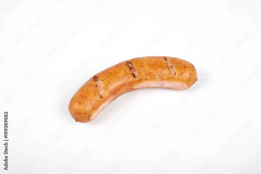 Grilled sausages isolated on a white background Grilled sausages isolated on a white background