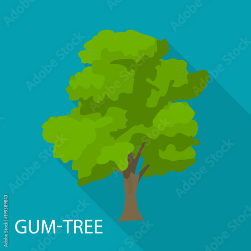 Gum tree icon, flat style