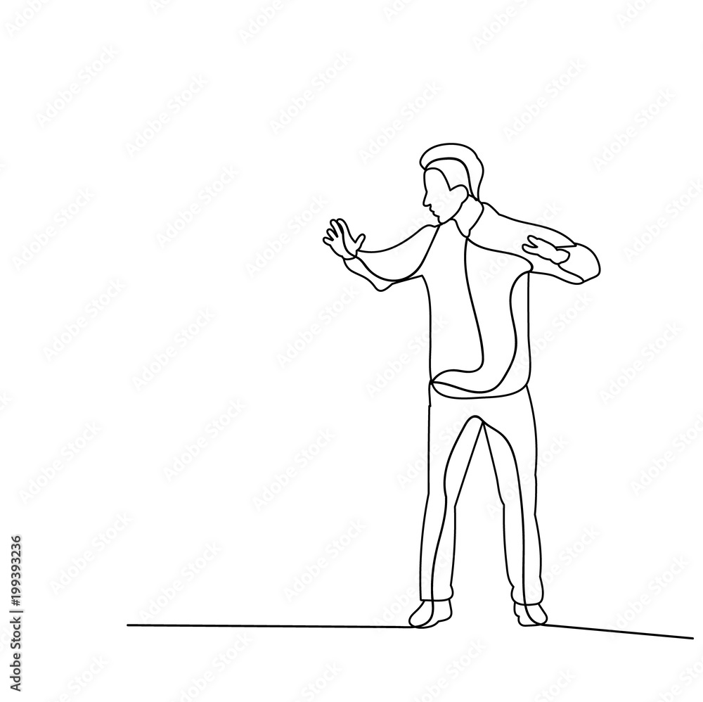 isolated sketch male dancing dance