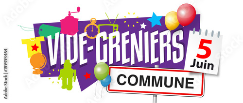 Vide-greniers (avec date et nom commune personnalisables)