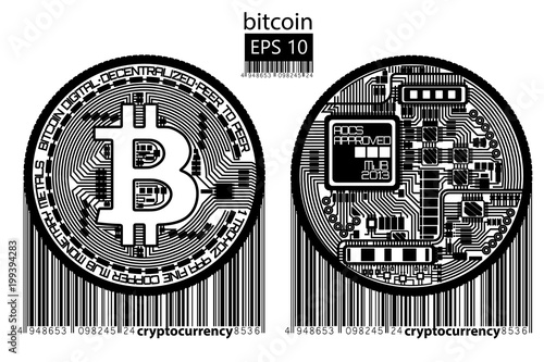 Bitcoin. Physical bit coin. Vector illustration.